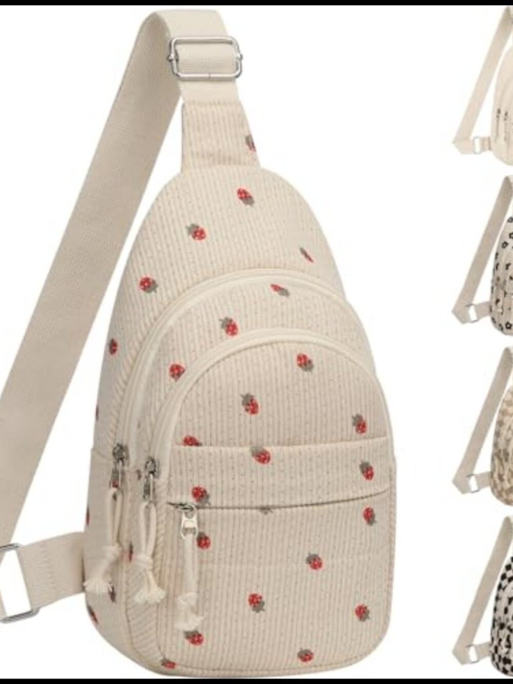 Corduroy Crossbody Sling Bag Small Lightweight Compact Everyday Purse
